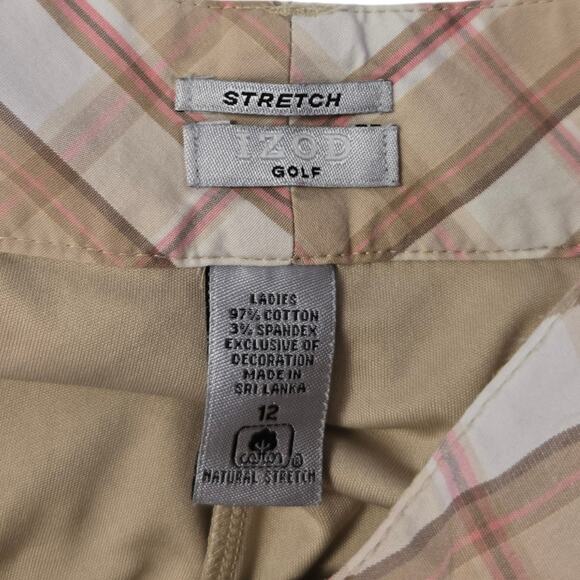 Izod Golf Womens Plaid Skort Size‎ 12 A Line Flat Front Pockets Outdoors Stretch - Picture 7 of 7